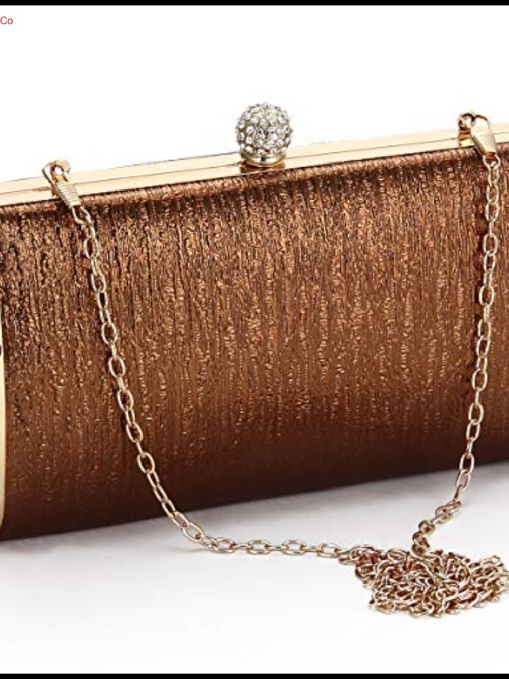 PU Leather Clutch with Metal Frame Evening Bag for Wedding Prom Party